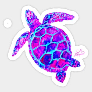 Sea Turtle Pink and Blue Sticker